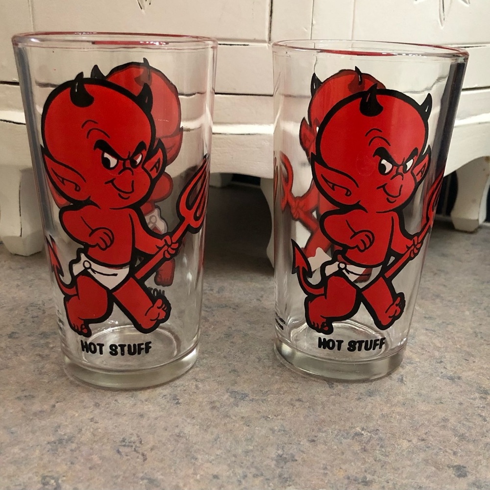 Hot Stuff Harvey Cartoon Drinking Glasses